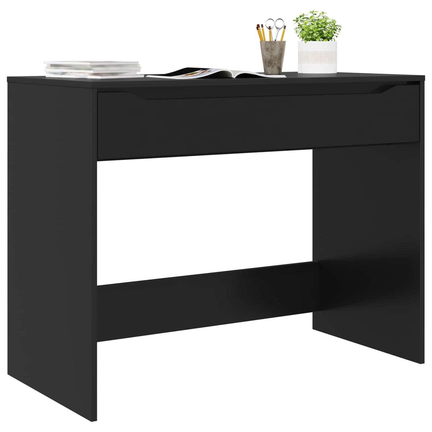 Skrivebord med skuff Svart 100 x 50 x 78 cm Konstruert tre
