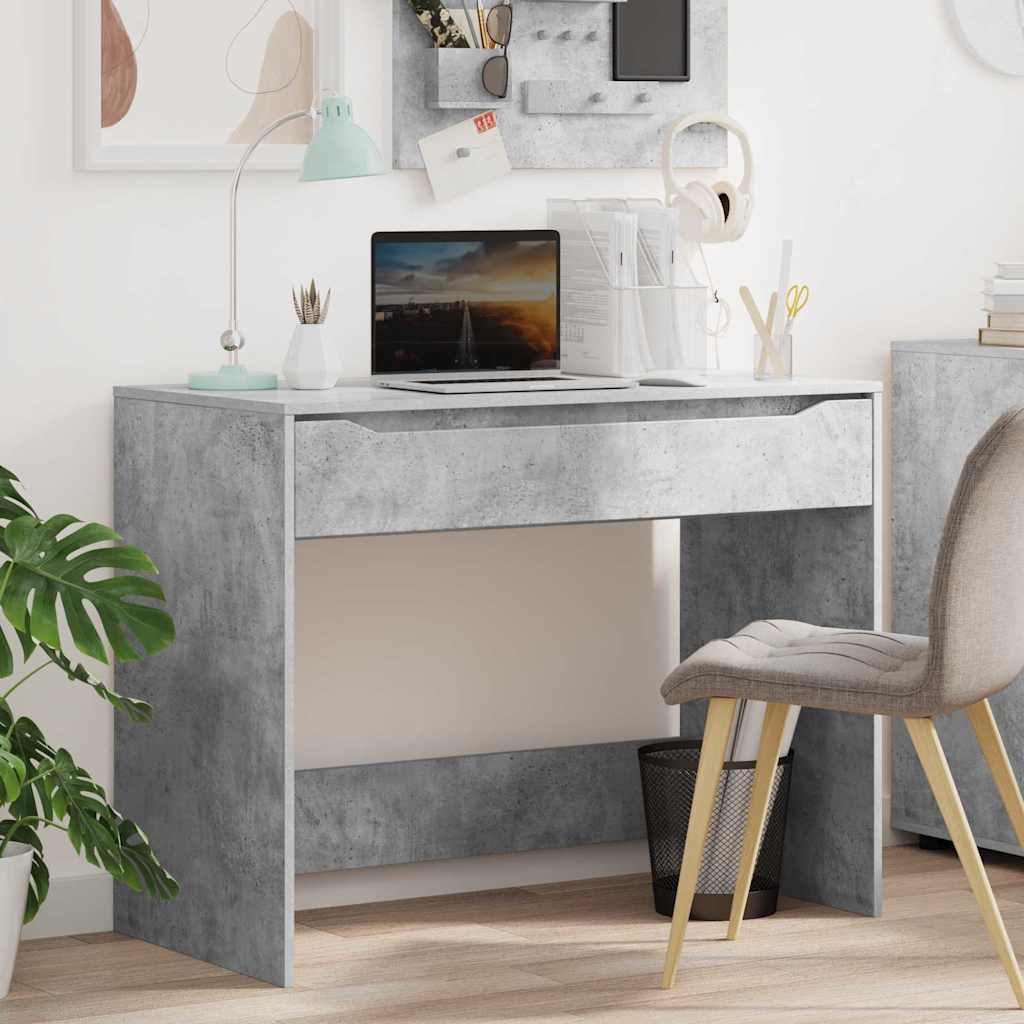 Skrivebord med skuff BetongGrå 100 x 50 x 78 cm Konstruert tre