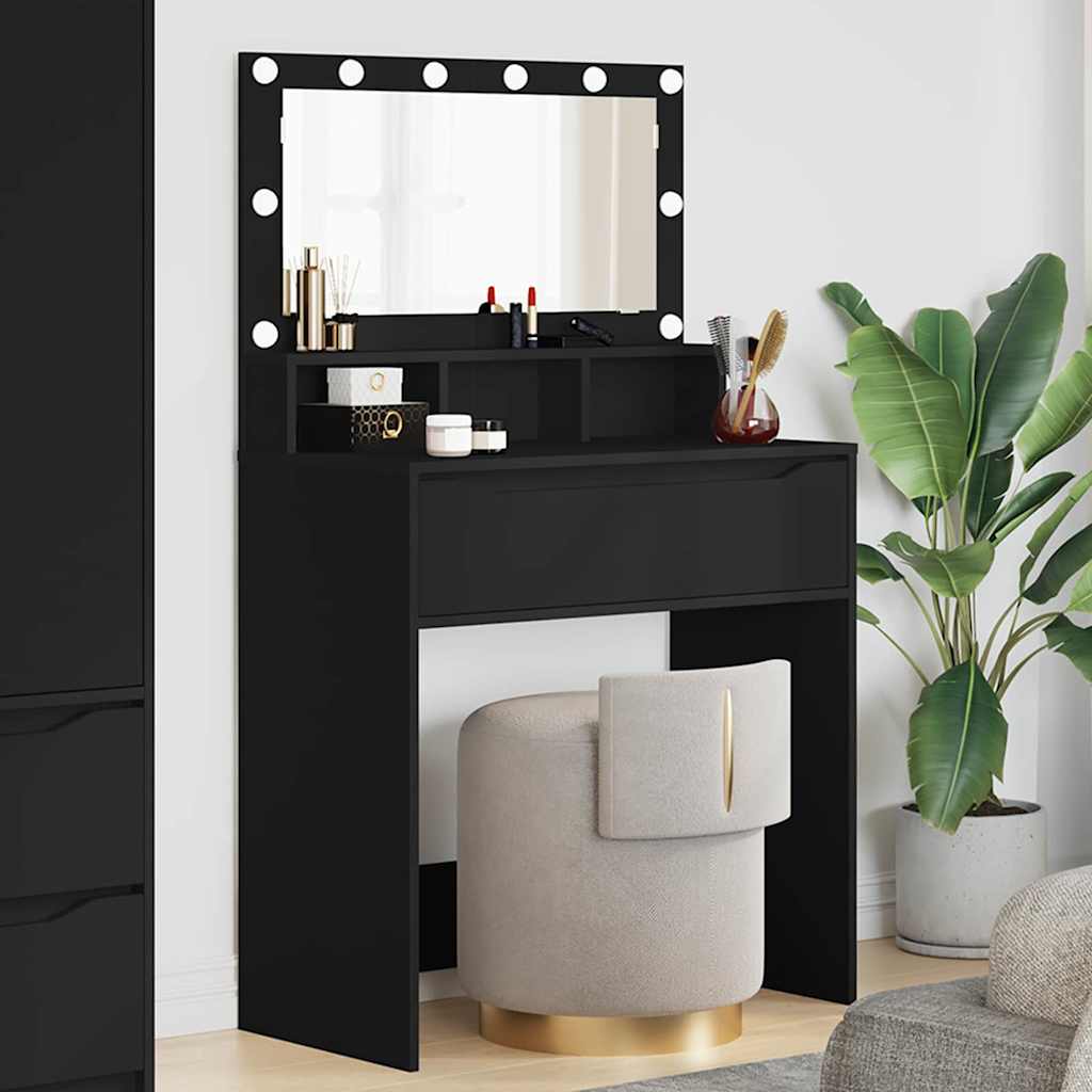 Soverom sminkebord Svart 80 x 39,6 x 135 cm Konstruert tre