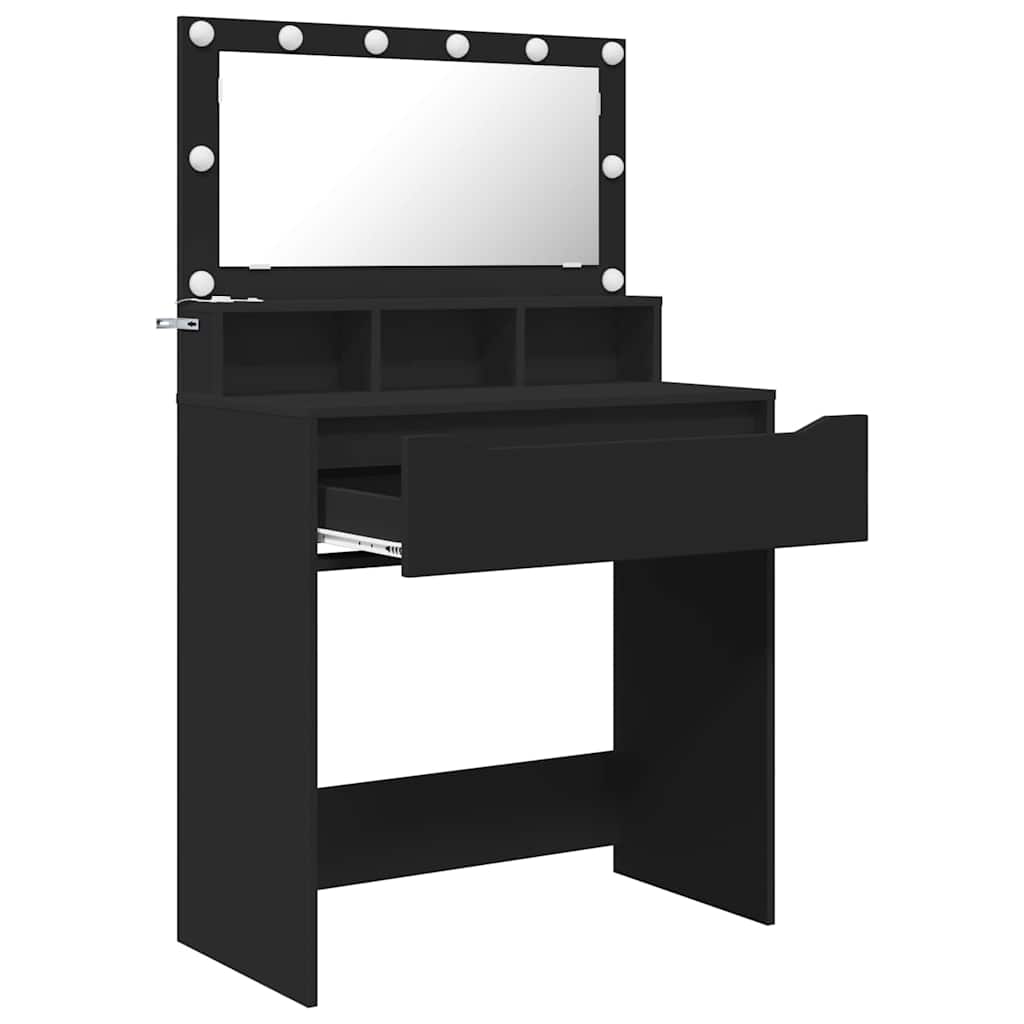 Soverom sminkebord Svart 80 x 39,6 x 135 cm Konstruert tre