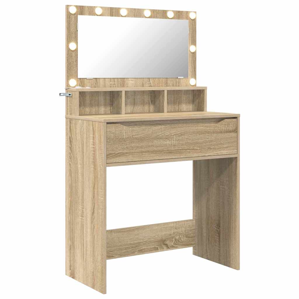 Soverom sminkebord Sonoma eik 80 x 39,6 x 135 cm Konstruert tre
