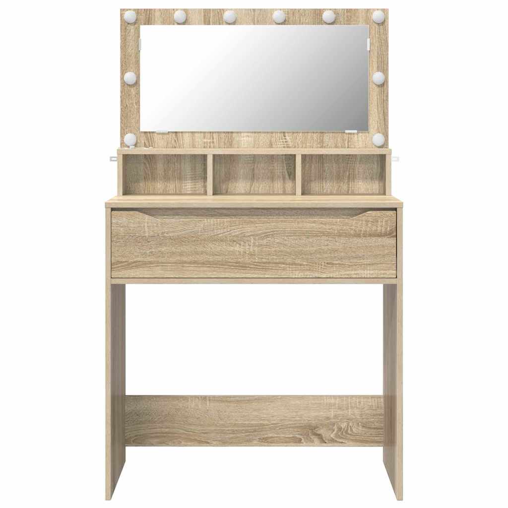 Soverom sminkebord Sonoma eik 80 x 39,6 x 135 cm Konstruert tre