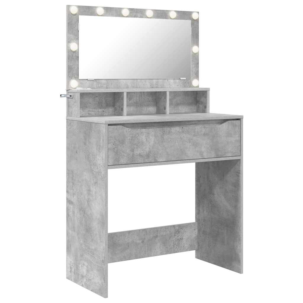 Soverom sminkebord Betonggrå 80 x 39,6 x 135 cm Konstruert tre