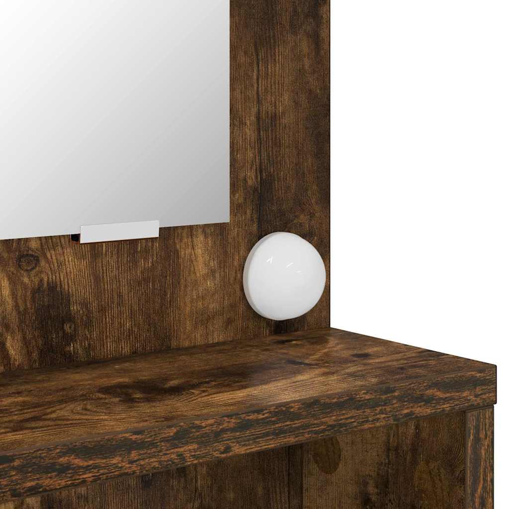 Soverom sminkebord Røkt eik 80 x 39,6 x 135 cm Konstruert tre