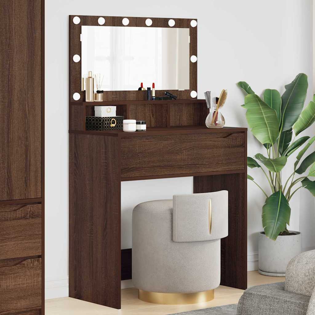 Soverom sminkebord Brun Eik 80 x 39,6 x 135 cm Konstruert tre