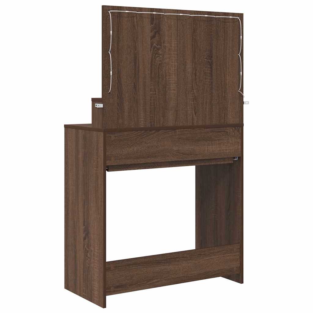 Soverom sminkebord Brun Eik 80 x 39,6 x 135 cm Konstruert tre