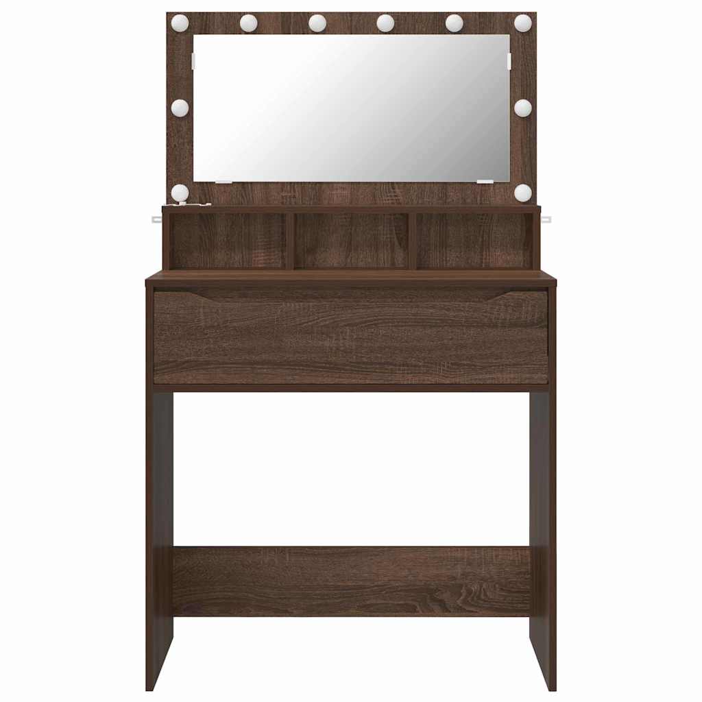 Soverom sminkebord Brun Eik 80 x 39,6 x 135 cm Konstruert tre