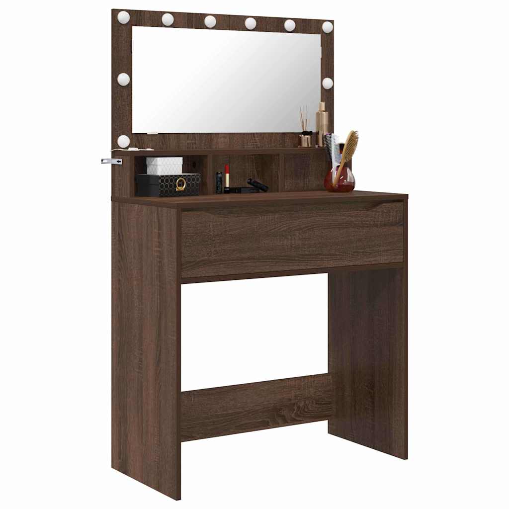 Soverom sminkebord Brun Eik 80 x 39,6 x 135 cm Konstruert tre