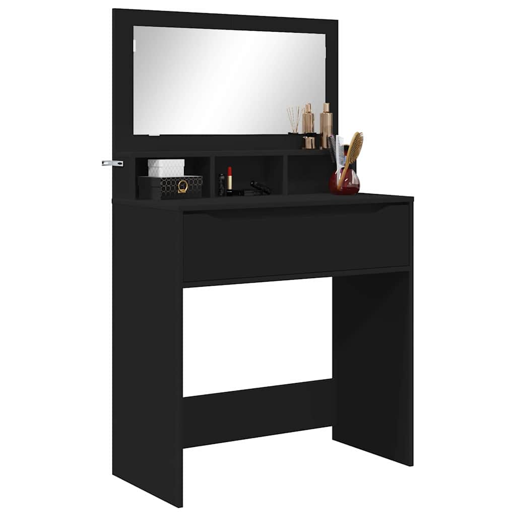 Soverom sminkebord Svart 80 x 39,6 x 135 cm Konstruert tre
