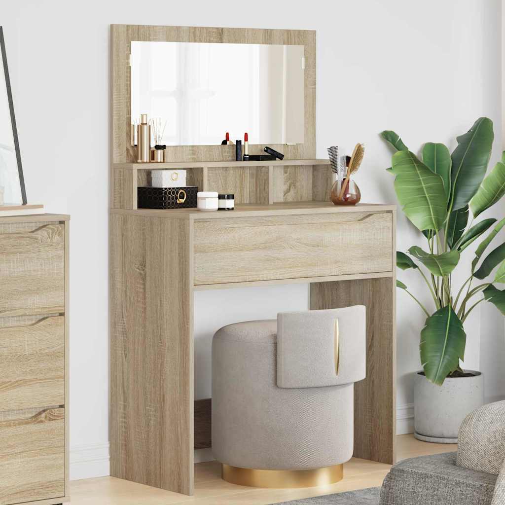 Soverom sminkebord Sonoma eik 80 x 39,6 x 135 cm Konstruert tre