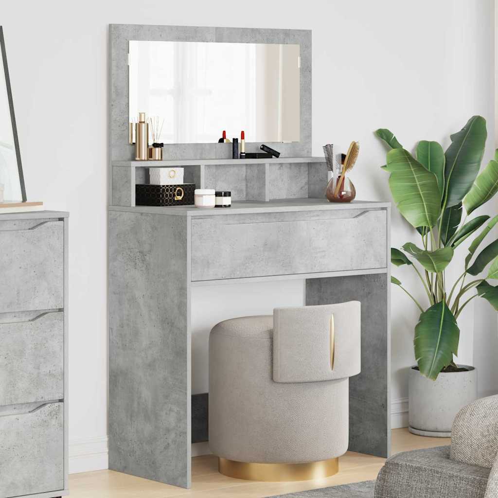 Soverom sminkebord Betonggrå 80 x 39,6 x 135 cm Konstruert tre
