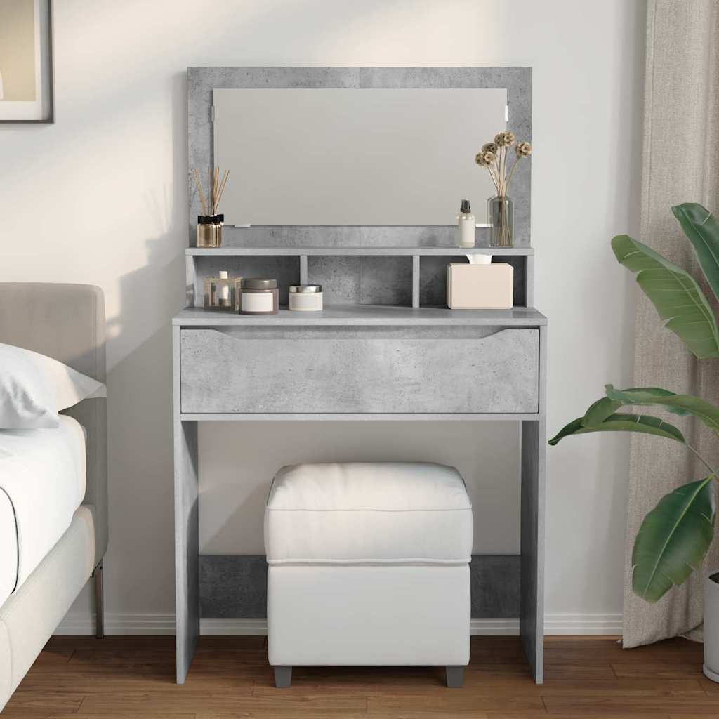 Soverom sminkebord Betonggrå 80 x 39,6 x 135 cm Konstruert tre