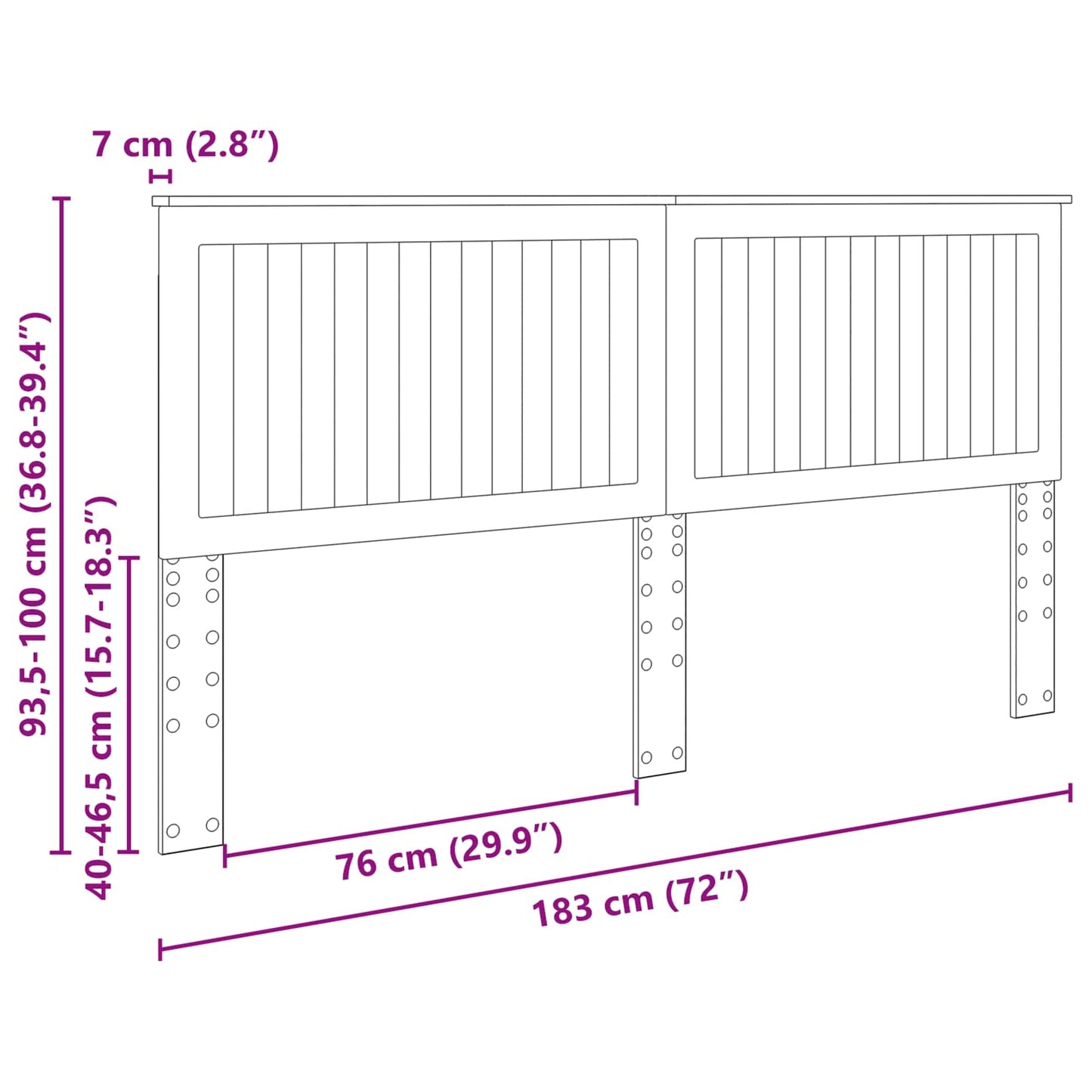 Hodegavl med hodegjerde Artisan Eik 180 cm Konstruert tre