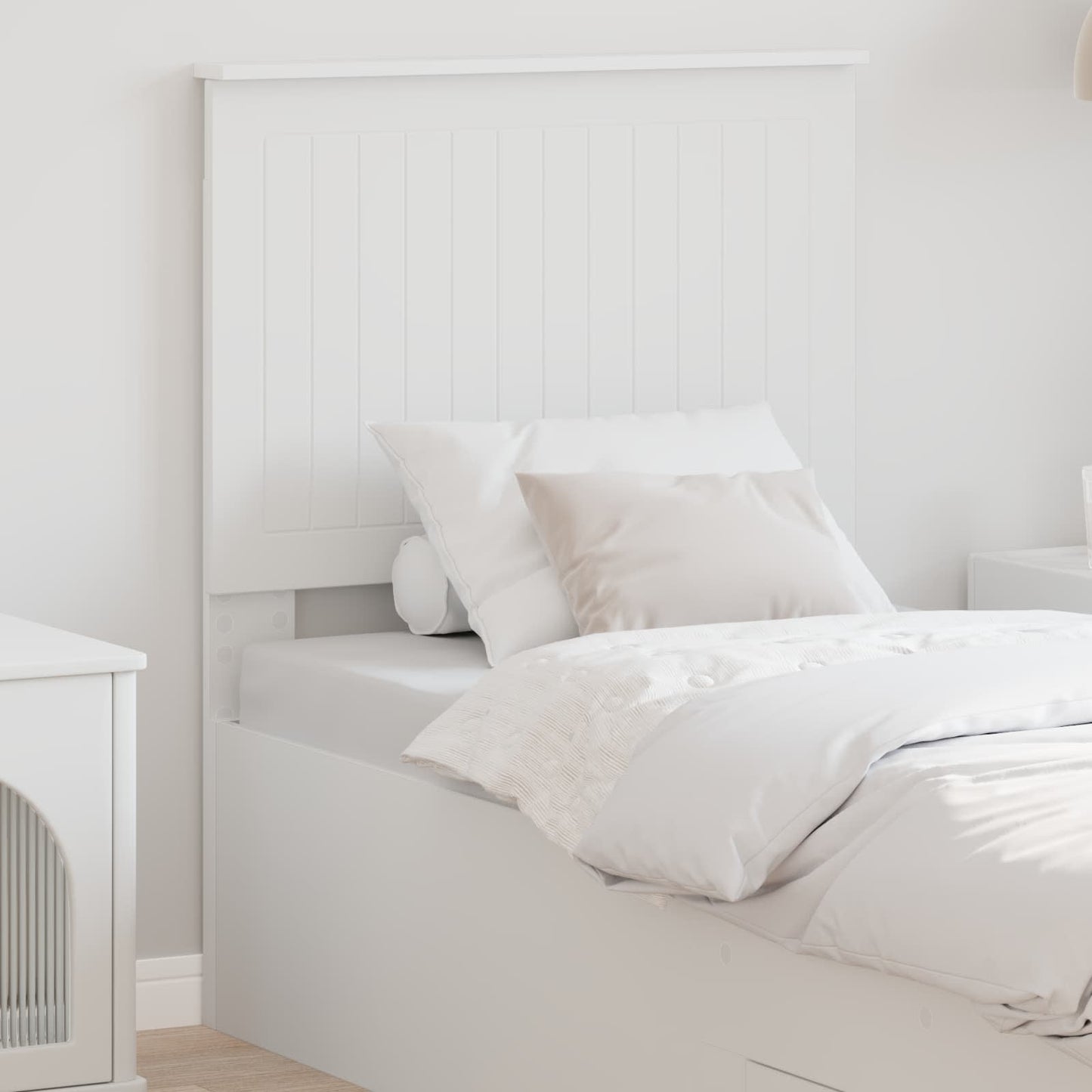 Hodegavl med hodegjerde Hvit 75 cm Konstruert tre