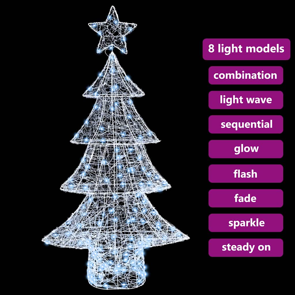 Juletre med 160 LED Kaldhvit 150 cm Akryl