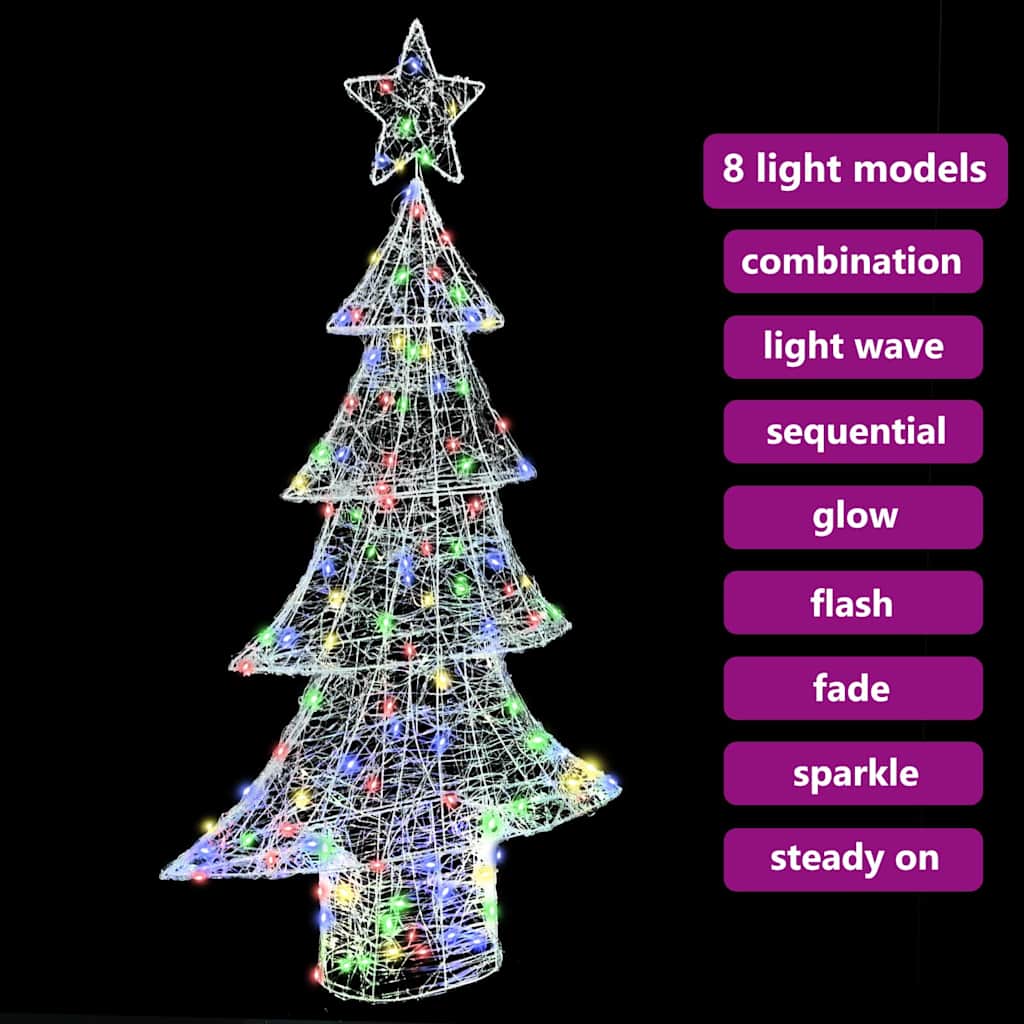 Juletre med 160 LED Flerfarget 150 cm Akryl