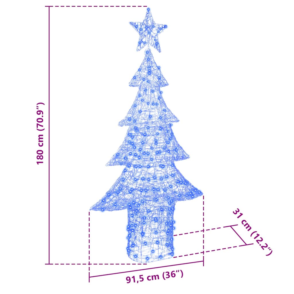 Juletre med 240 LED Blå 180 cm Akryl