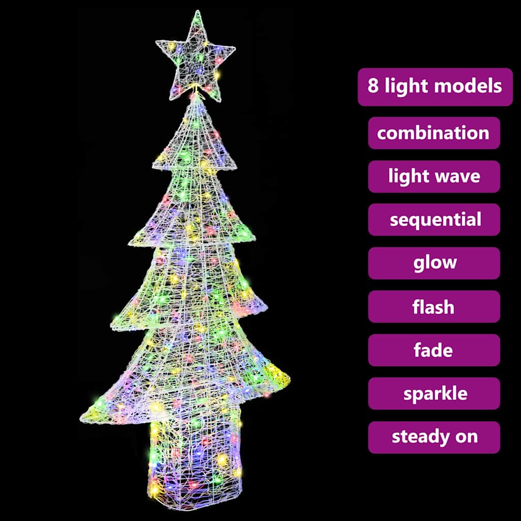 Juletre med 240 LED Flerfarget 180 cm Akryl