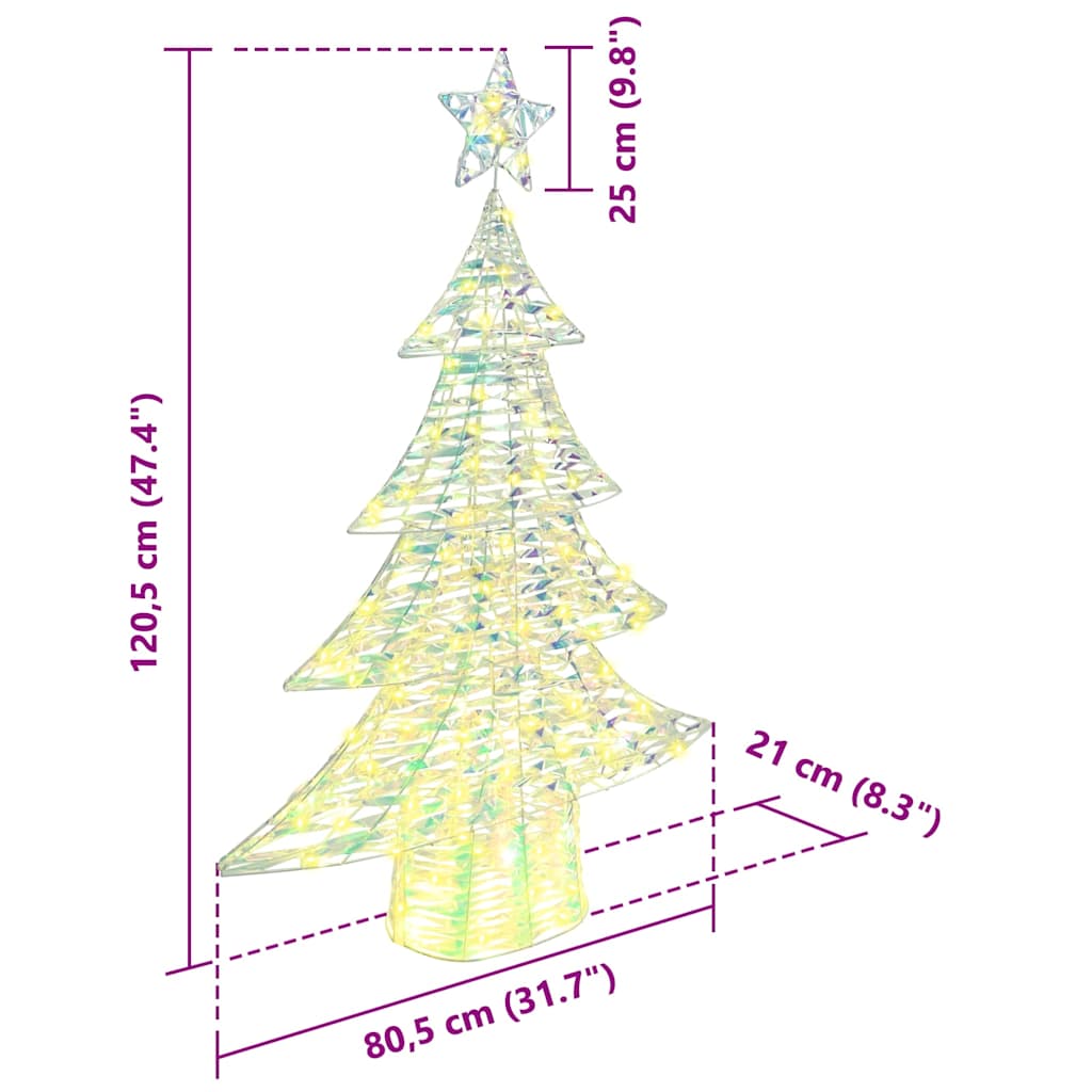 Juletre med 120 LED Varmhvit 120,5 cm PET