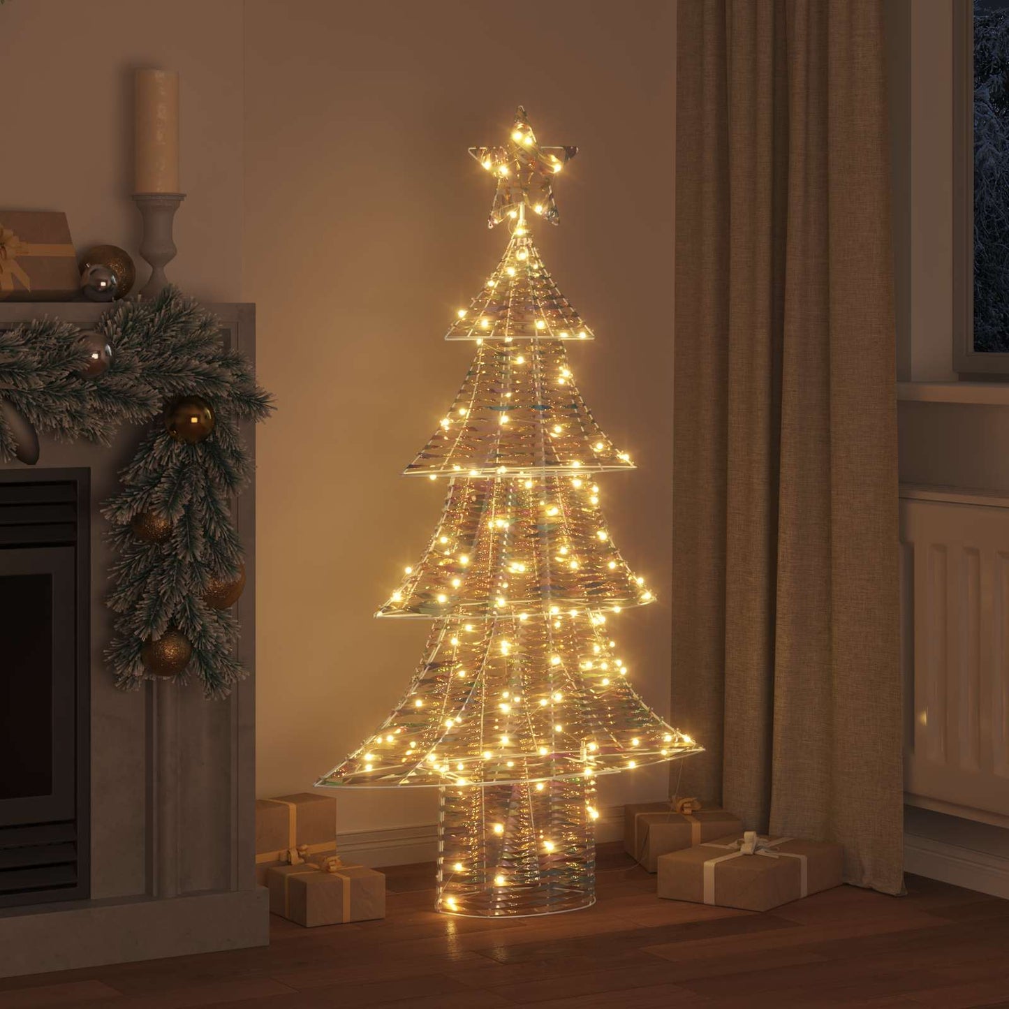 Juletre med 160 LED Varmhvit 150 cm PET