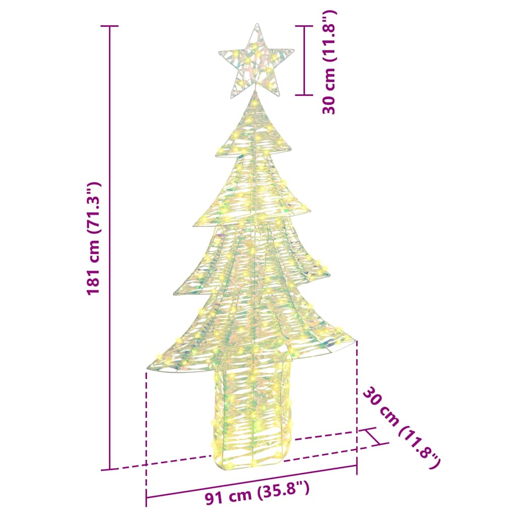 Juletre med 240 LED Varmhvit 181 cm PET