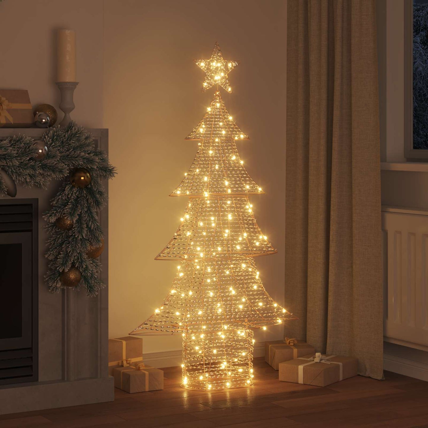 Juletre med 160 LED Varmhvit 151 cm PET