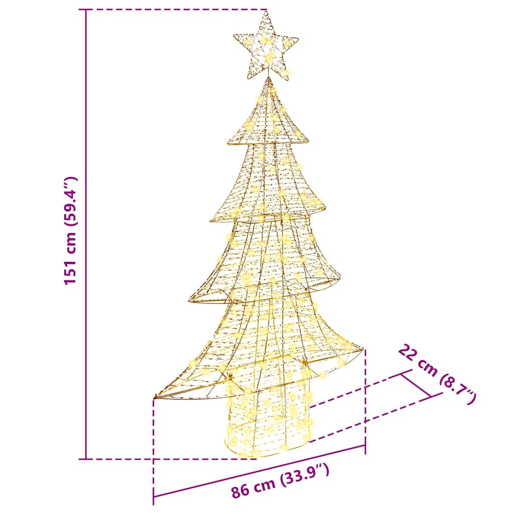 Juletre med 160 LED Varmhvit 150 cm PET