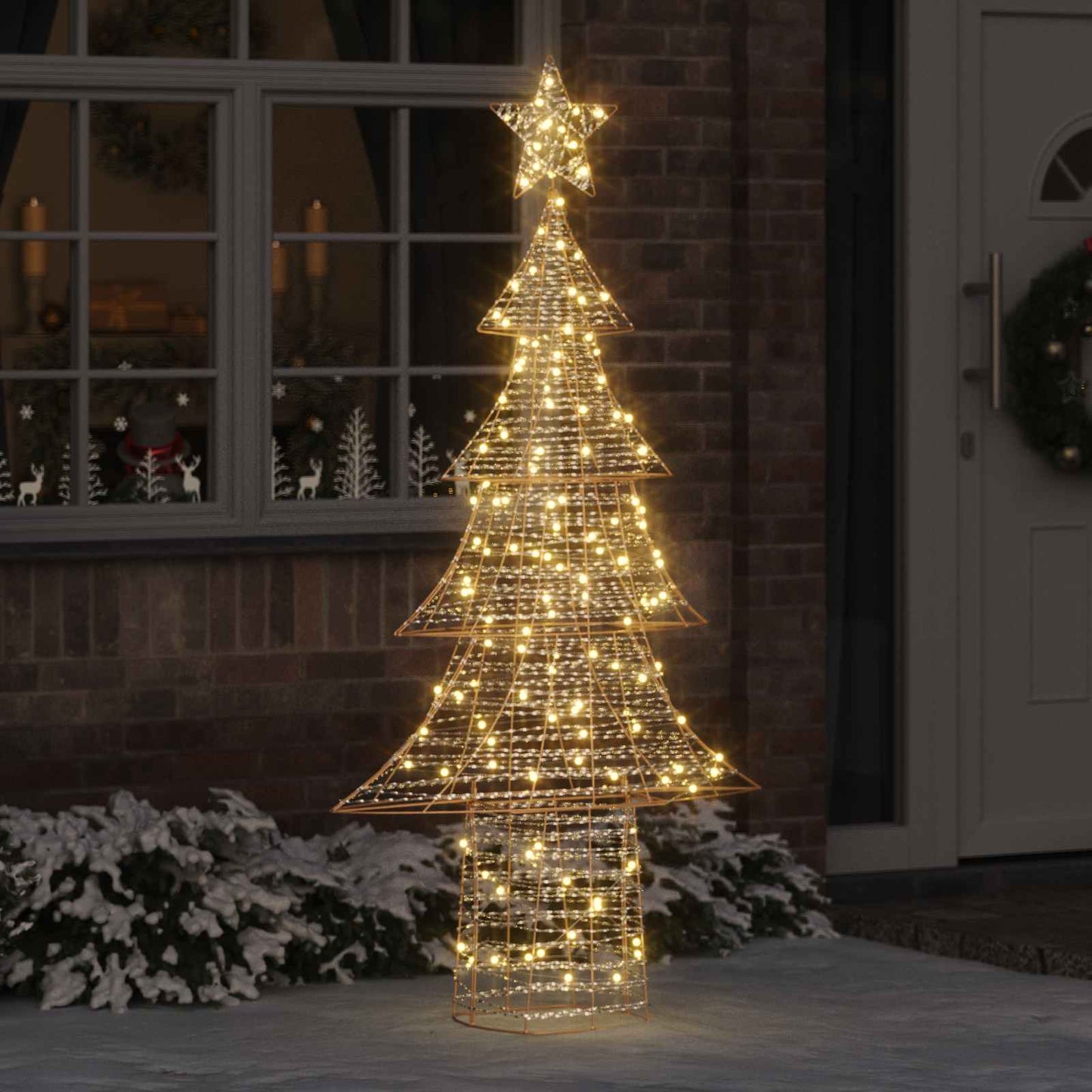 Juletre med 240 LED Varmhvit 181 cm PET