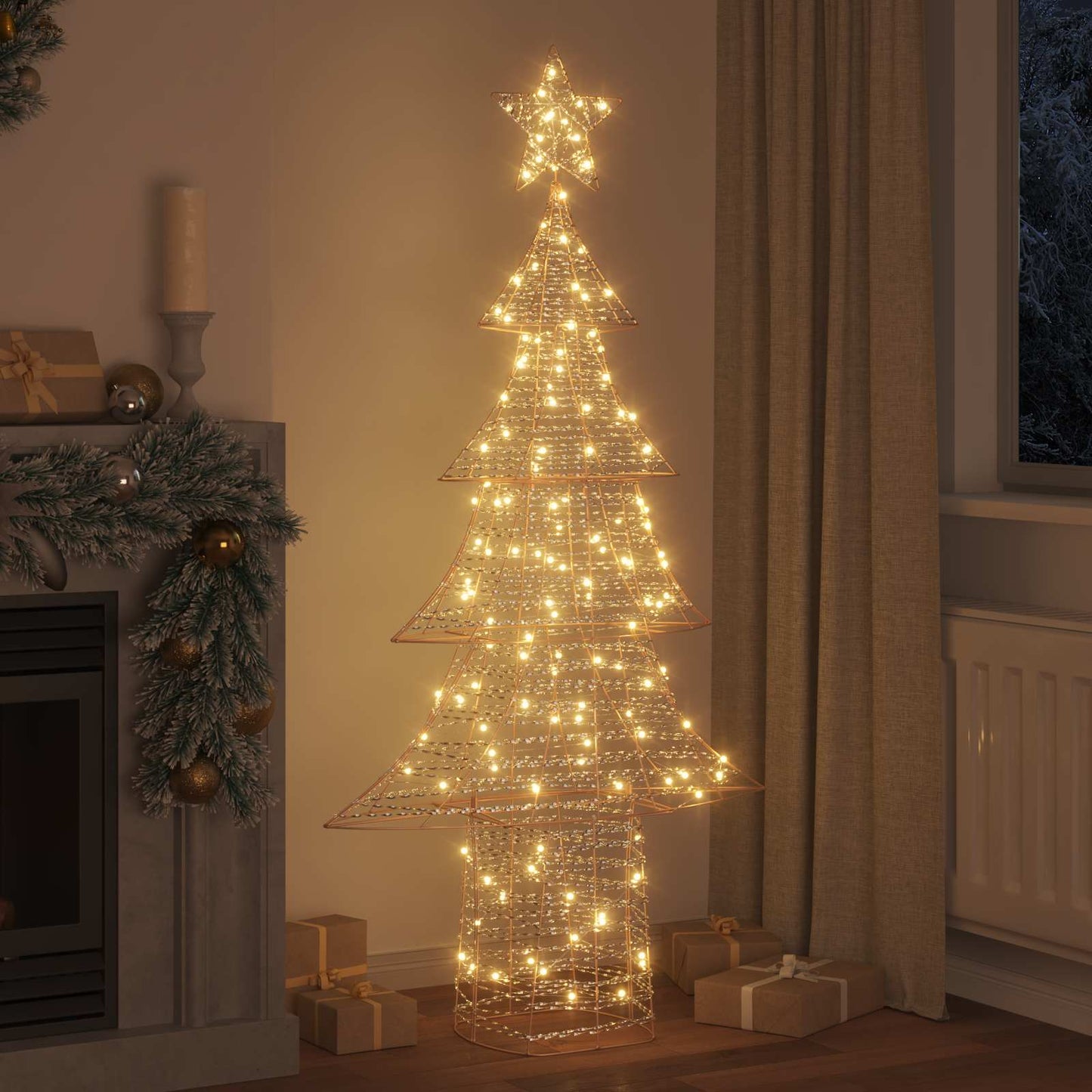 Juletre med 240 LED Varmhvit 181 cm PET