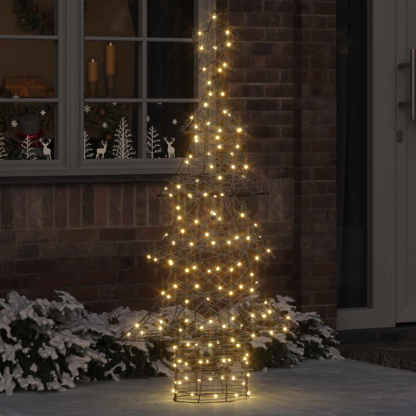 Juletre med 160 LED Varmhvit 150 cm Rotting