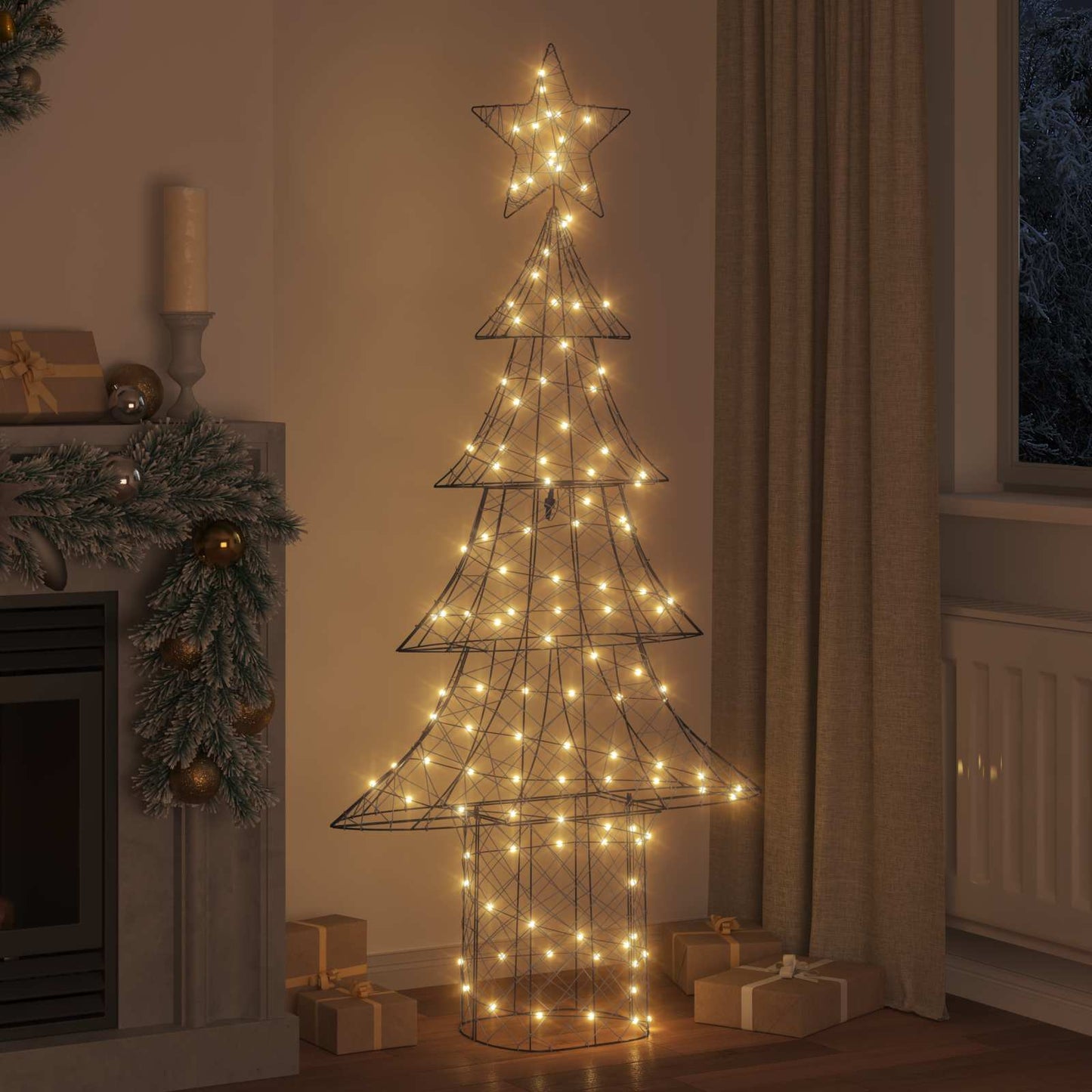 Juletre med 240 LED Varmhvit 180 cm Rotting
