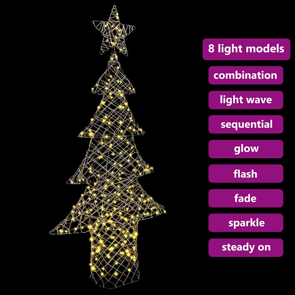 Juletre med 240 LED Varmhvit 180 cm Rotting