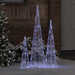 Juletre med 90 LED 3 pcs Kaldhvit 20 x 20 x 80 cm Akryl