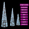Juletre med 90 LED 3 pcs Kaldhvit 20 x 20 x 80 cm Akryl