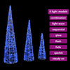 Juletre med 90 LED 3 pcs Blå 20 x 20 x 80 cm Akryl