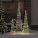 Juletre med 90 LED 3 pcs Flerfarget 20 x 20 x 80 cm Akryl