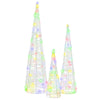Juletre med 90 LED 3 pcs Flerfarget 20 x 20 x 80 cm Akryl