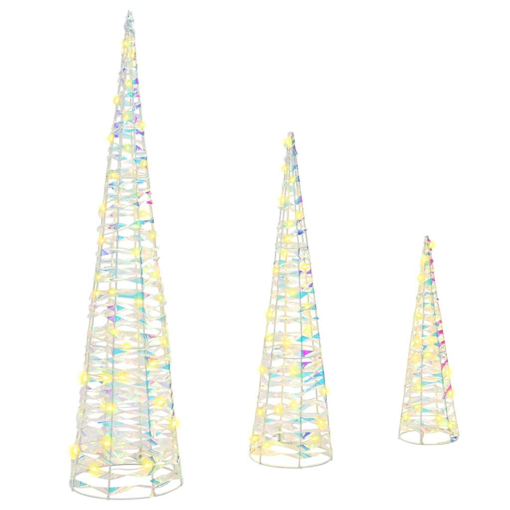 Juletre med 90 LED 3 pcs Varmhvit 20 x 20 x 80 cm PET