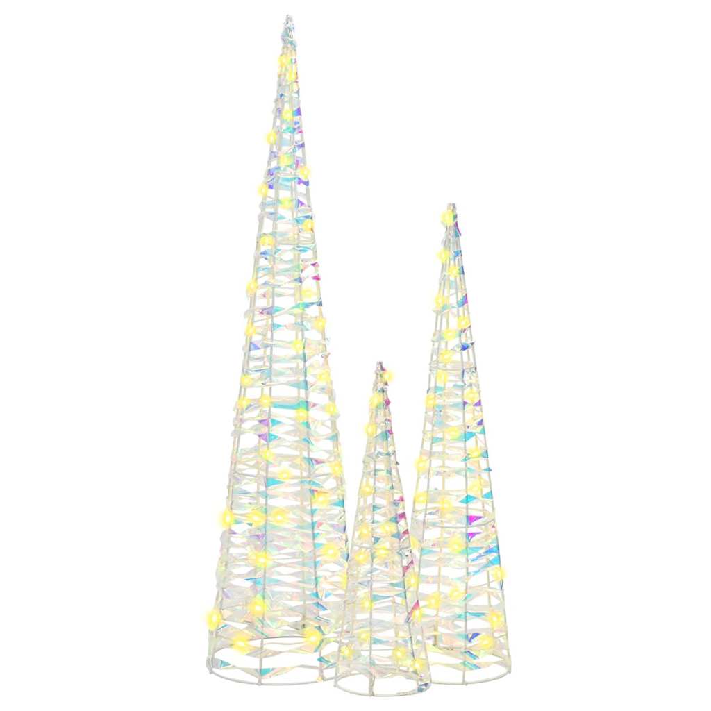 Juletre med 90 LED 3 pcs Varmhvit 20 x 20 x 80 cm PET