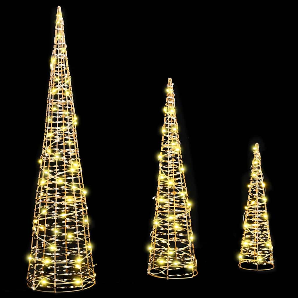 Juletre med 90 LED 3 pcs Varmhvit 20 x 20 x 80 cm PET