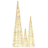 Juletre med 90 LED 3 pcs Varmhvit 20 x 20 x 80 cm PET
