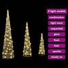 Juletre med 90 LED 3 pcs Varmhvit 20 x 20 x 80 cm PET
