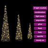 Juletre med 90 LED 3 pcs Varmhvit 20 x 20 x 80 cm Rotting