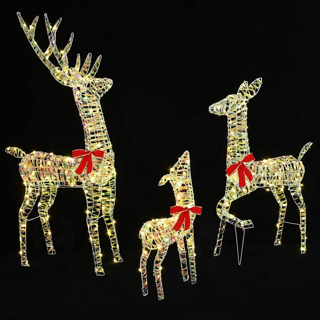Reinsdyrfamilie 3 pcs Varmhvit 67 x 26 x 127 cm PET