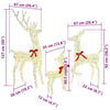 Reinsdyrfamilie 3 pcs Varmhvit 67 x 26 x 127 cm PET