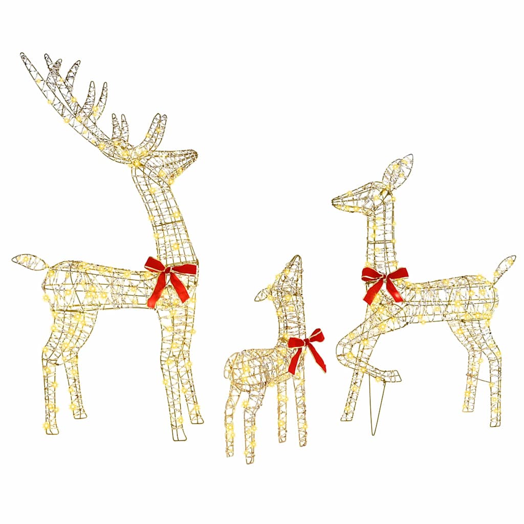 Reinsdyrfamilie 3 pcs Varmhvit 67 x 26 x 127 cm PET