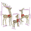 Reinsdyrfamilie 3 pcs Varmhvit 67 x 26 x 127 cm Rotting