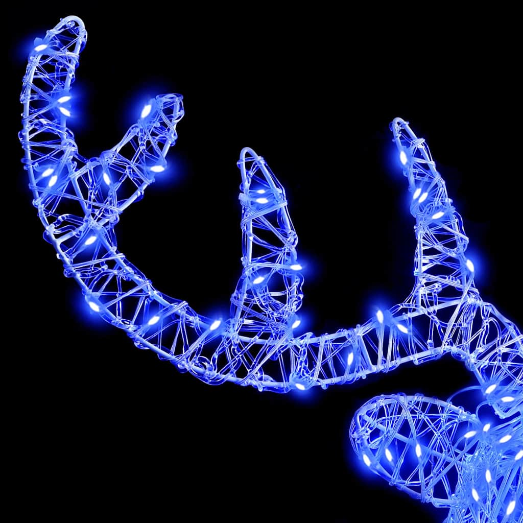 Rudolf hode med 140 LED Blå 68 x 36,5 x 62,5 cm Akryl