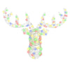 Rudolf hode fargerik 60 cm Akryl