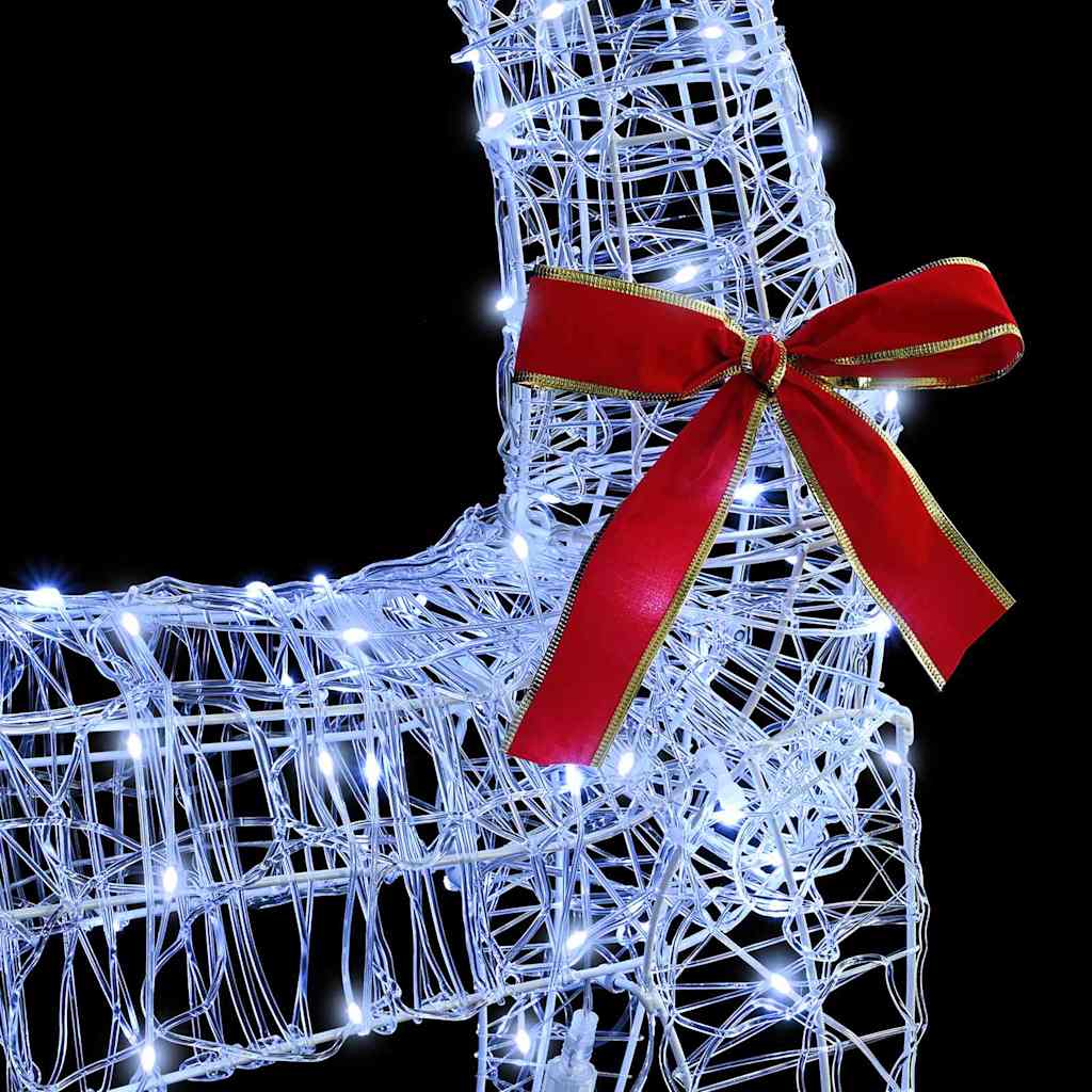 Reinsdyr Trekke Slede Kaldhvit 70 x 26 x 130 cm Akryl